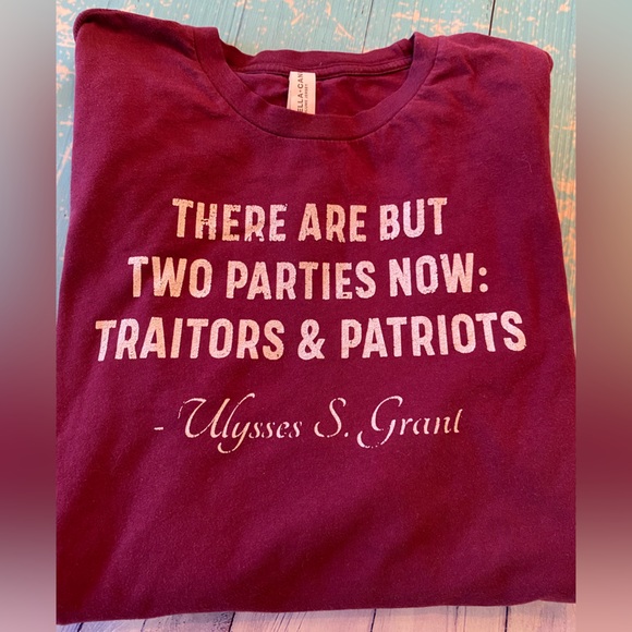 Bella Canvas Tops - Maroon Patriots and Traitors Shirt